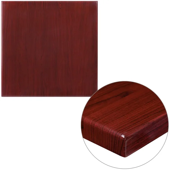 24” Square High-Gloss Resin Table Top with 2” Thick Drop-Lip