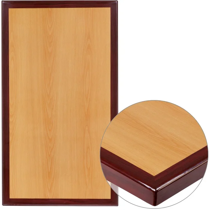 30″ x 42″ 2-Tone High-Gloss Resin Table Top with 2″ Thick Drop-Lip