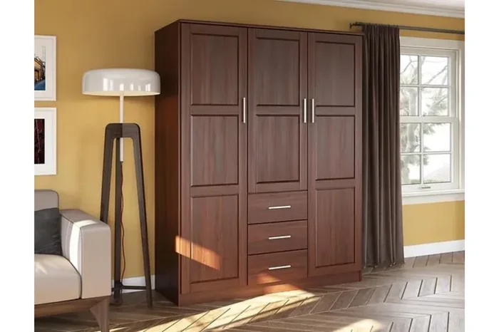 7115D – 100% Solid Wood Cosmo Wardrobe Armoire With Optional Shelves