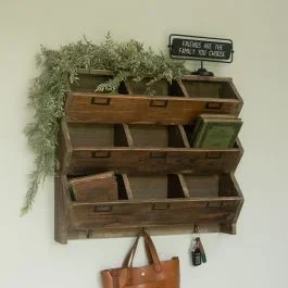 9 Cubby Wooden Wall Storage