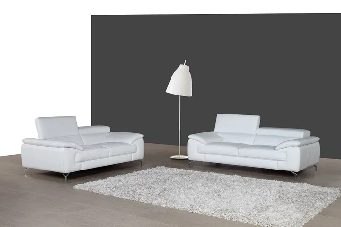 A973 Italian Leather Sofa in White 1790611-S By J&M