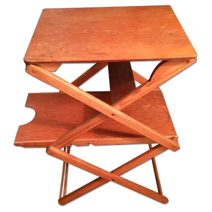 Adjustable Height Folding Side Table