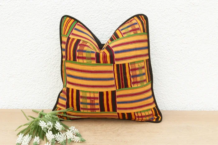 Adwoa Vintage African Kente Pillow Cover