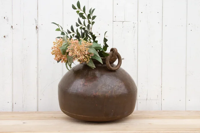 Aged Bronze Color Indian Water Container