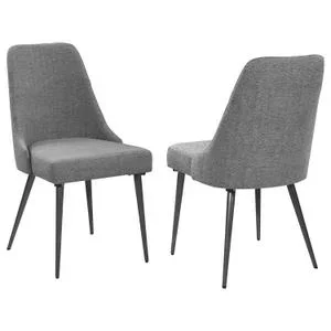 Alan Fabric Upholstered Dining Side Chair Grey (set of 2)