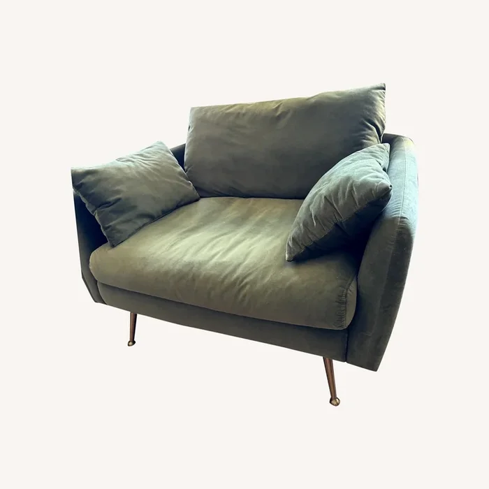 Albany Park – Park Armchair Olive Velvet