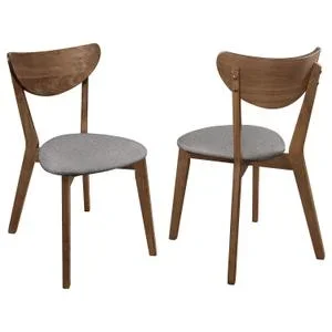 Alfredo Dining Side Chair Grey and Natural Walnut (set of 2)