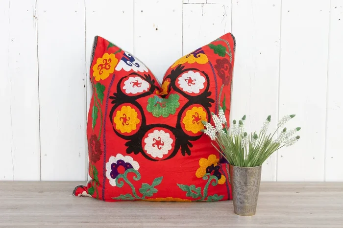 Amira Large Vintage Suzani Pillow (Trade)