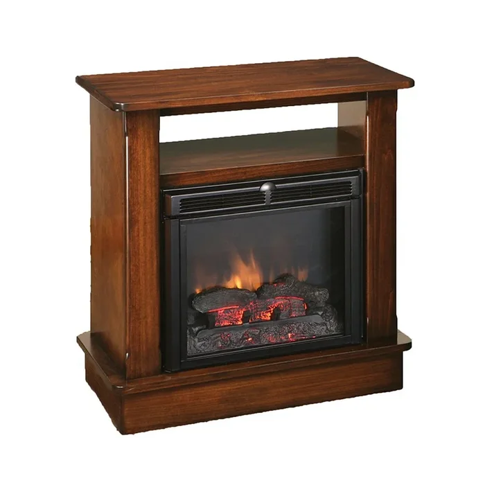 Amish 34″ Seneca Solid Wood Mantel with Electric Fireplace Insert
