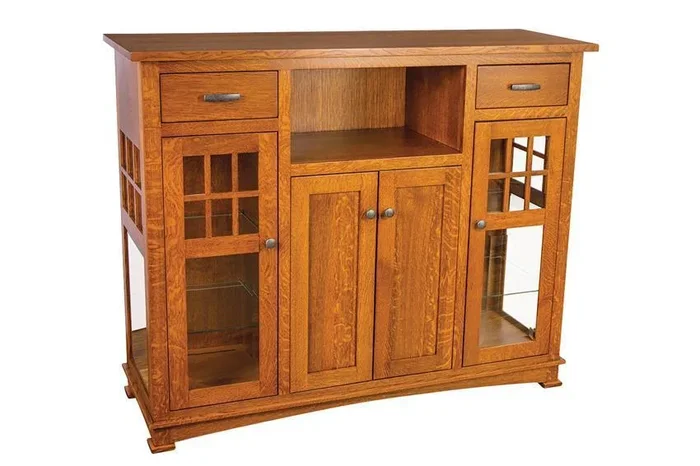 Amish Alna Solid Wood High Dining Buffet Cabinet