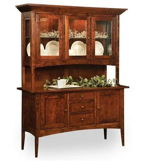 Amish Antiqua Dining Hutch Cabinet with Legs