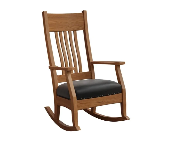 Amish Caratunk Royal Mission Rocker with Upholstered Seat