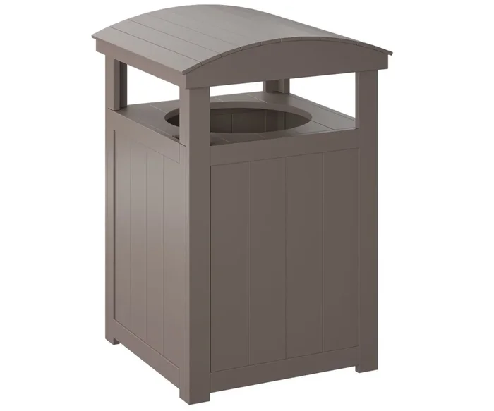 Amish Poly 30 Gallon Outdoor Commercial Poly Trash Can with Hood