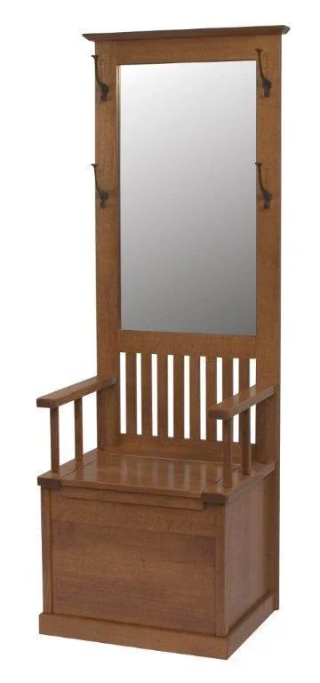 Amish Ramona Mission Entryway Hall Tree Storage Bench