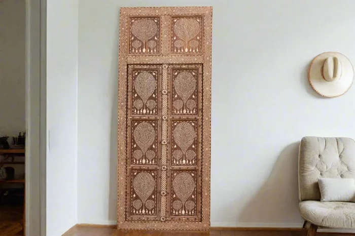 Antique Anglo-Indian Tree of Life & Bird Inlay Door (Trade)