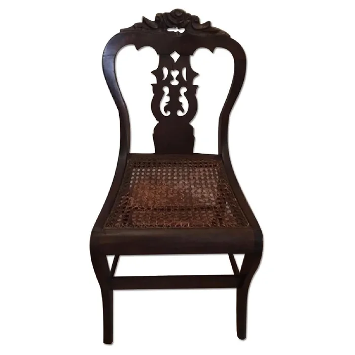 Antique Fine Carved Walnut Side Chair