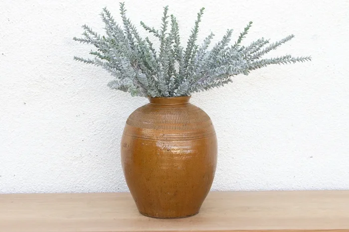 Antique Golden Brown Storage Pot