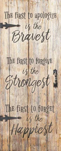 Apologize Wood Sign