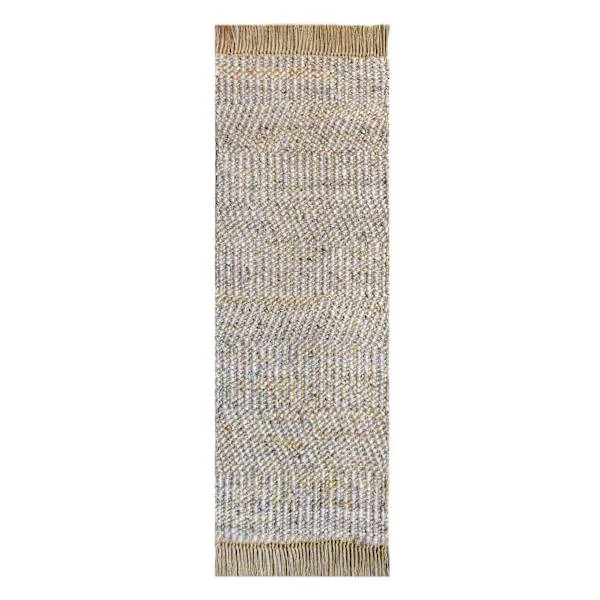 (B855) Element Natural Jute & Wool Woven Runner, 2×7