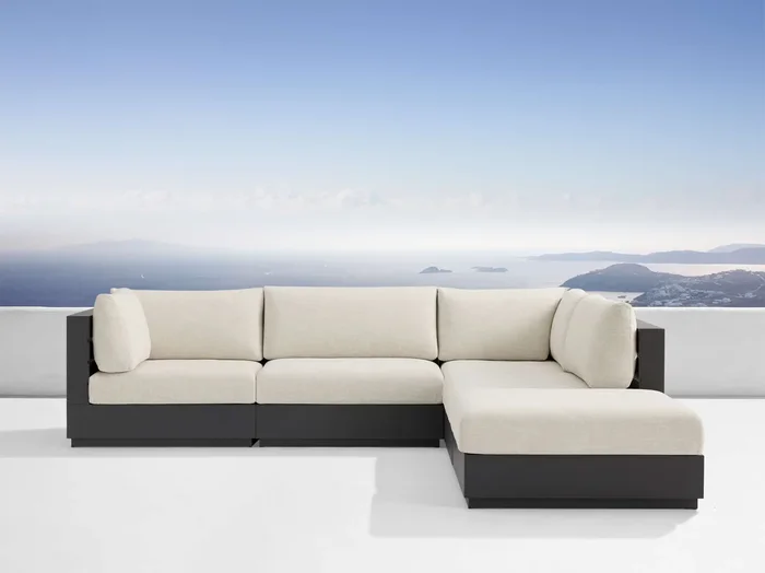 Bal Harbour Outdoor Aluminum Five-Piece Sectional with Ottoman