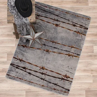 Barbed Wire Gray Rug – 5 x 8