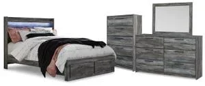 Baystorm Queen Storage Bed, Dresser, Mirror and Chest