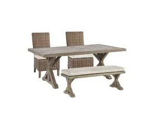 Beachcroft Outdoor Dining Table With 2 Chairs and 2 Benches