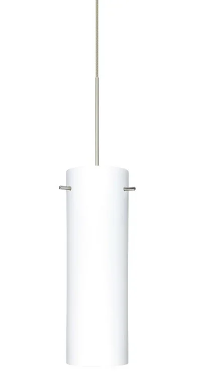 Besa Copa Pendant, Opal Matte, Satin Nickel, 1x5W LED (127|1XT-493007-LED-SN)