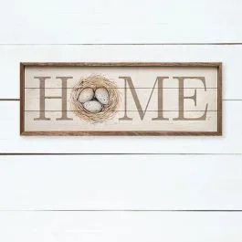 Bird Nest Home Framed Sign
