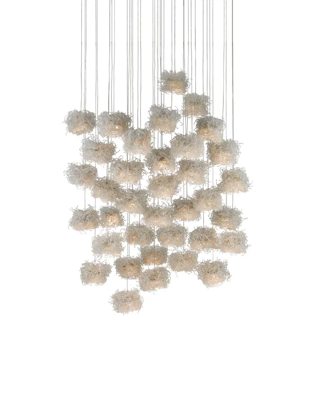 Birds Nest 36-Light Round Multi-Drop Pendant