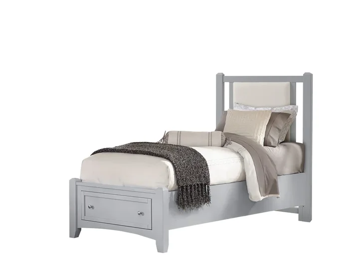 Bonanza Grey Upholstered Twin Bed