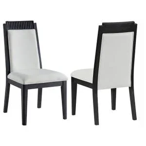 Brookmead Wood Dining Side Chair Ivory and Black (set of 2)