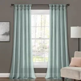 Burlap Knotted Solid Curtain Panel Set of 2