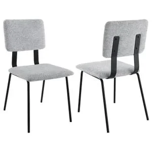 Calla Fabric Upholstered Dining Side Chair Grey (set of 2)