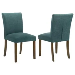 Cantley Upholstered Dining Side Chair Teal Blue (set of 2)