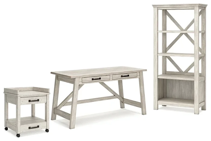 Carynhurst Home Office Desk, Bookcase And Printer Stand
