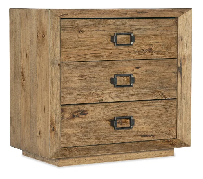 Casual 3-Drawer Nightstand with USB Port