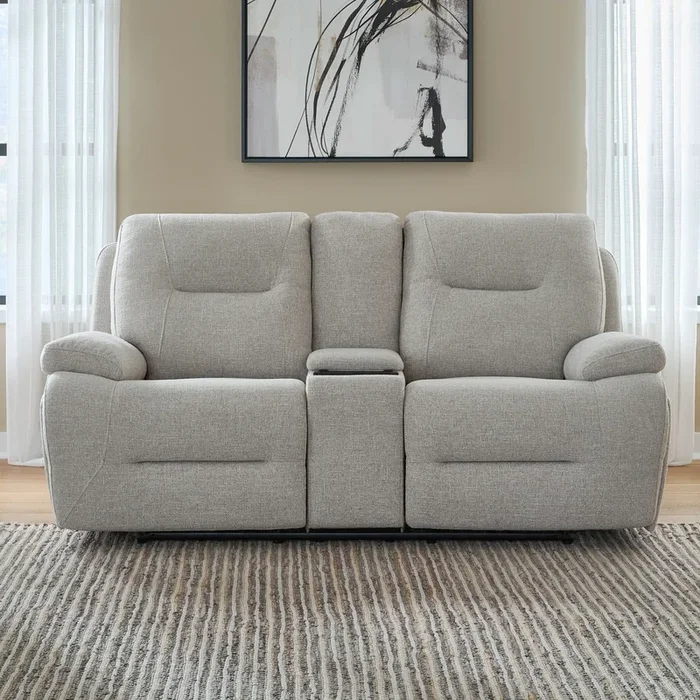Casual Power Reclining Loveseat w/Console