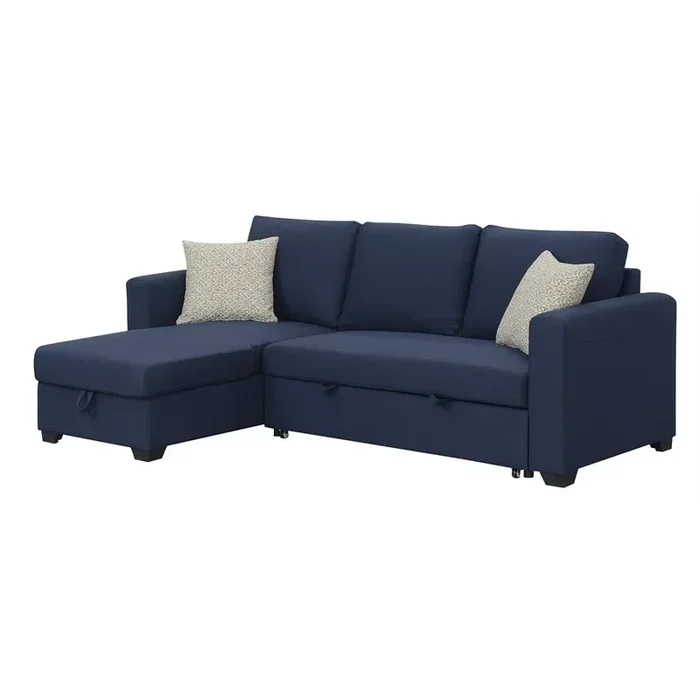 Casual Reversible Pop-Up Sleeper Sectional Sofa