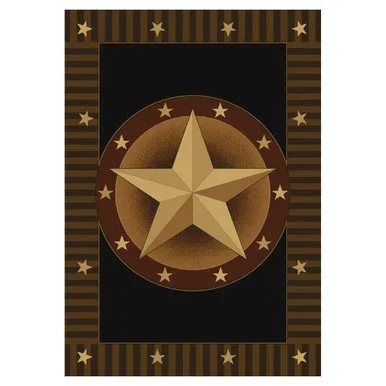 Circled Lone Star Rug – 5 x 8