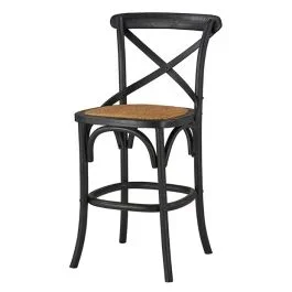 Classic Black Cross Back Stool 24 Inch Set of 2