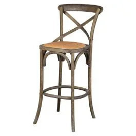 Classic Natural Cross Back Stool 30 Inch Set of 2