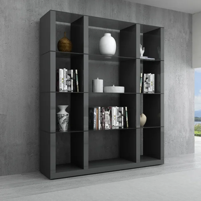 Cloud Wall Unit in Grey High Gloss 177031-G By J&M