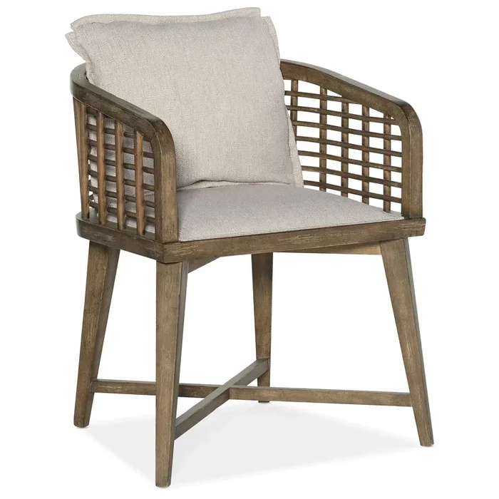 Coastal Barrel Back Upholstered Arm Chair with Performance Fabric