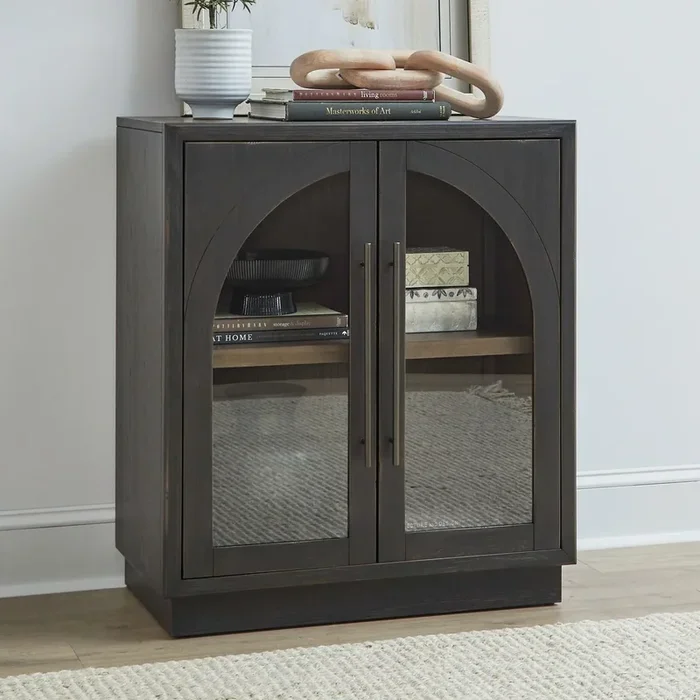 Contemporary 2-Door Accent Cabinet with Adjustable Shelf