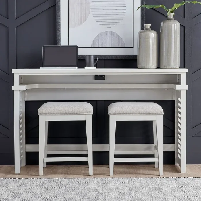 Contemporary 3-Piece Console Table Set with Built-In Charging Station