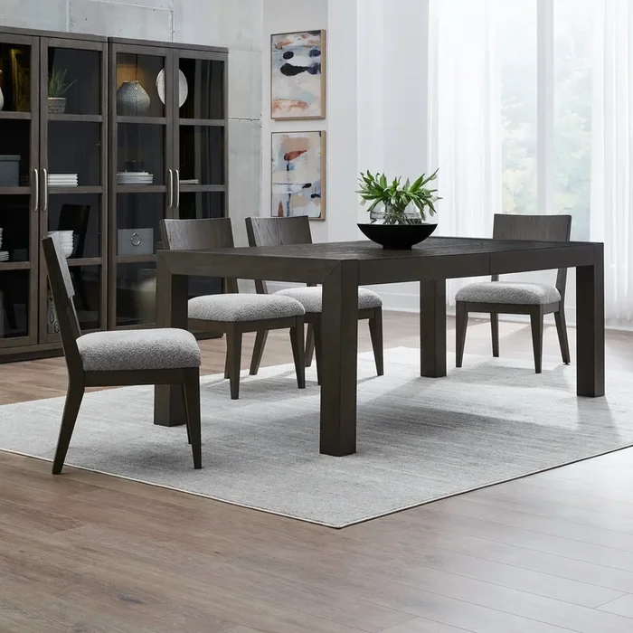 Contemporary 5-Piece Dining Set with 20″ Self-Storing Leaf