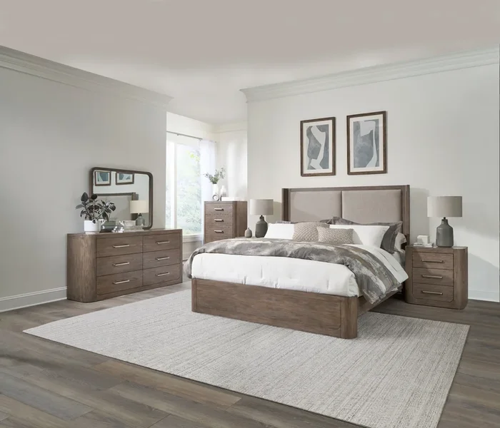 Contemporary 5-Piece Queen Shelter Bedroom Set