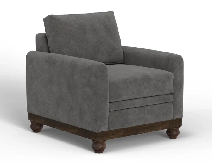 Contemporary Armchair with Bun Feet
