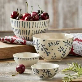 Dainty Blues Snack and Dip Bowl Set of 4